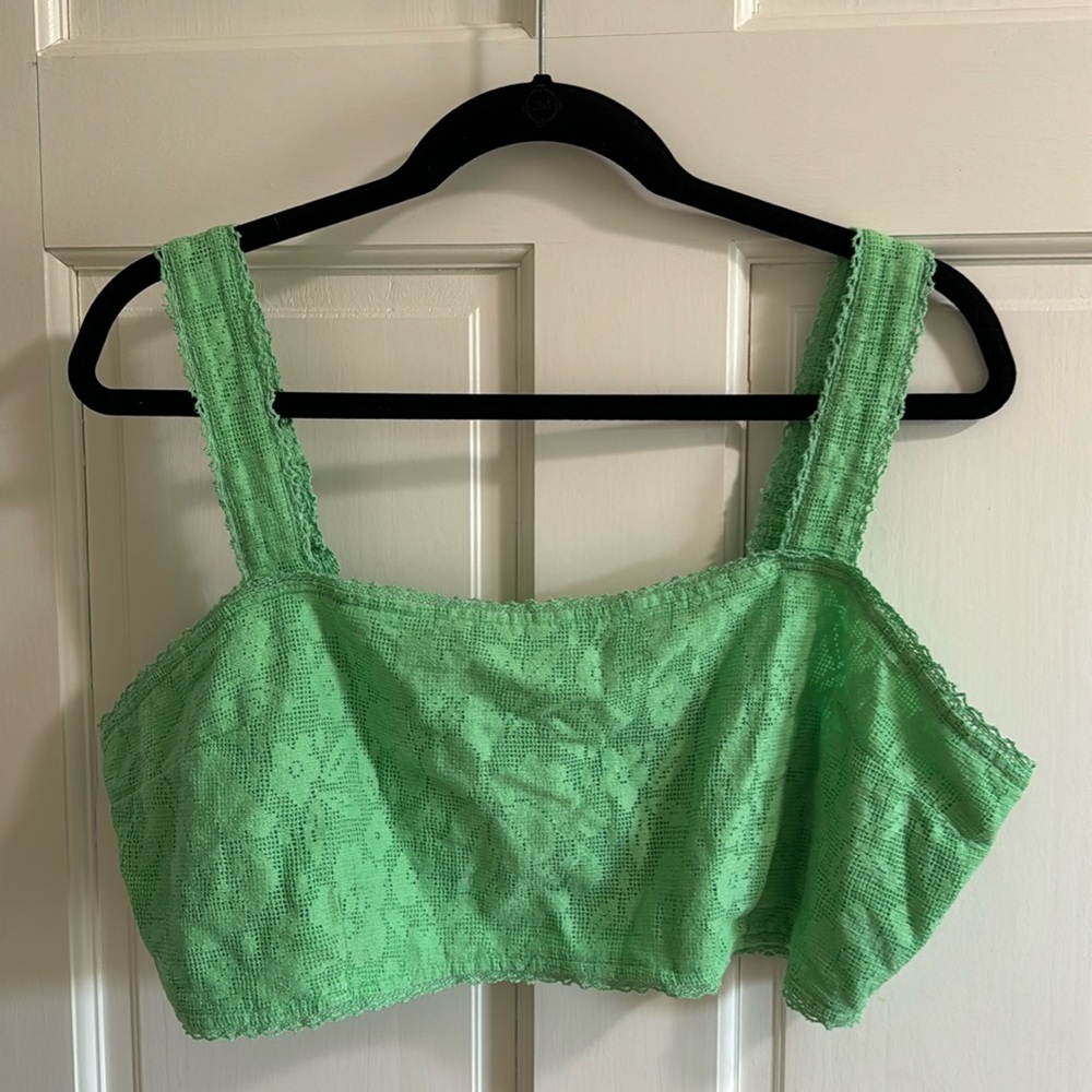 American eagle green crop bra top